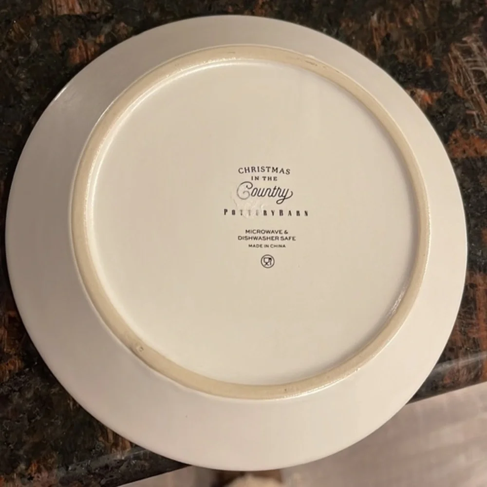 Pottery barn Christmas in the country small plates 2 styles of each eight plates